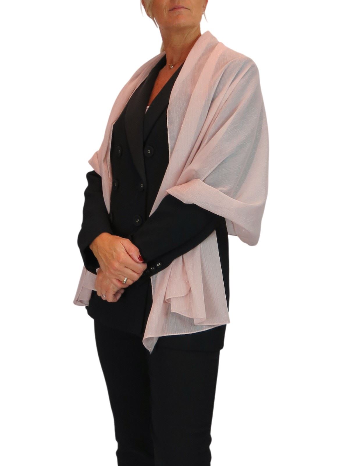 Bufanda de seda para mujer de Paulo Due - Mantón envolvente de gasa fina para viajes y noche - Imagen 98 de 126