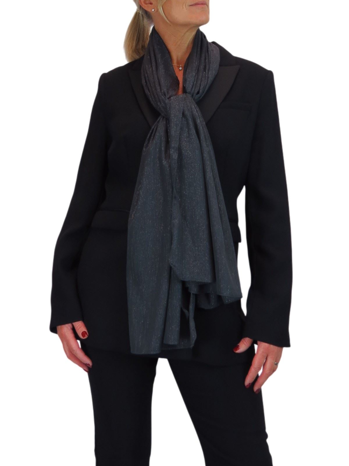 Bufanda de seda para mujer de Paulo Due - Mantón envolvente de gasa fina para viajes y noche - Imagen 45 de 126