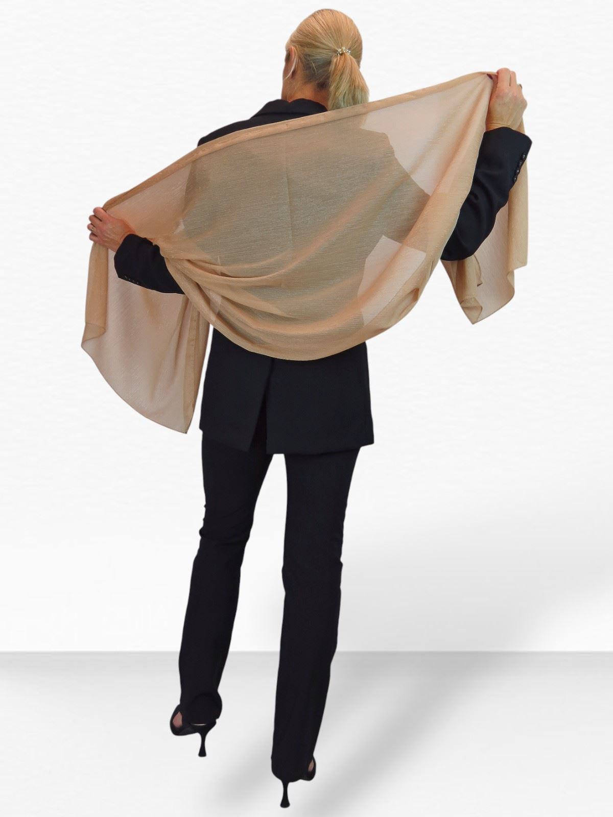 Bufanda de seda para mujer de Paulo Due - Mantón envolvente de gasa fina para viajes y noche - Imagen 68 de 126