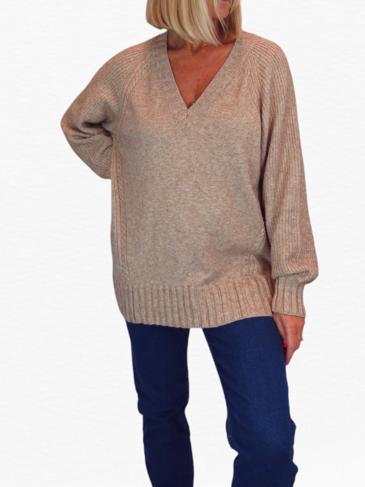 Ladies Soft Knit V Neck Jumper Wool-Like Feel Pullover Sweater Comfortable 8-22 - Picture 12 of 22