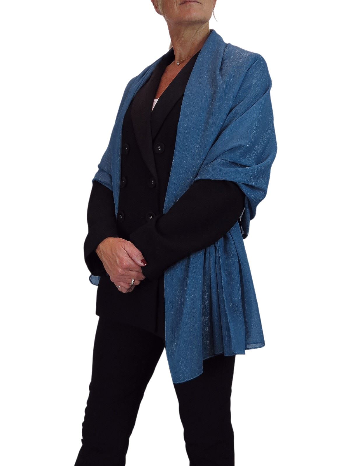 Bufanda de seda para mujer de Paulo Due - Mantón envolvente de gasa fina para viajes y noche - Imagen 56 de 126