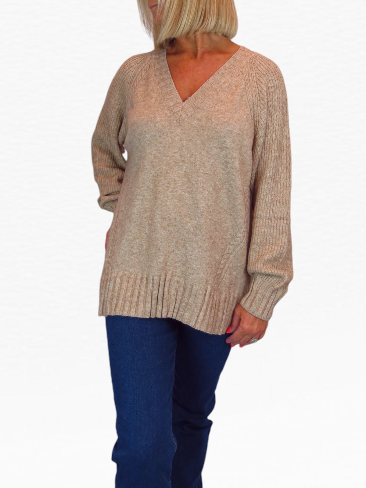 Ladies Soft Knit V Neck Jumper Wool-Like Feel Pullover Sweater Comfortable 8-22 - Picture 13 of 22