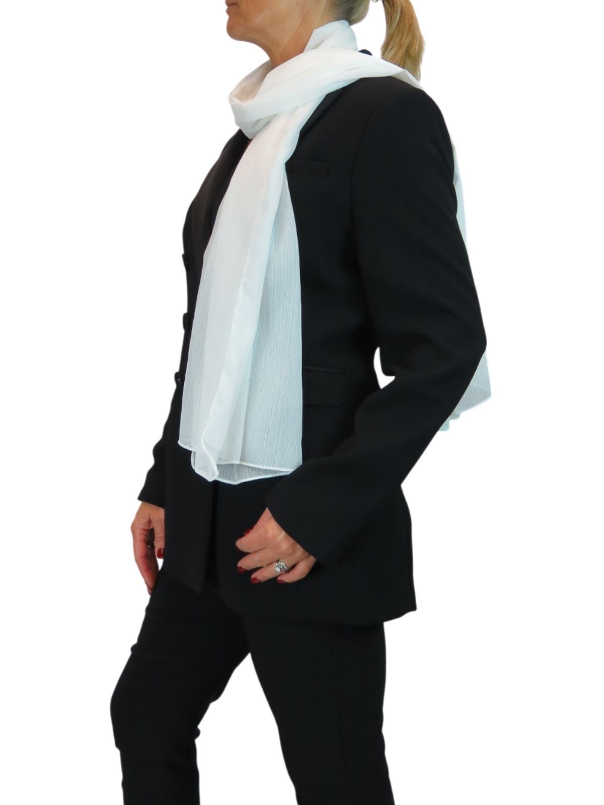 Bufanda de seda para mujer de Paulo Due - Mantón envolvente de gasa fina para viajes y noche - Imagen 74 de 126