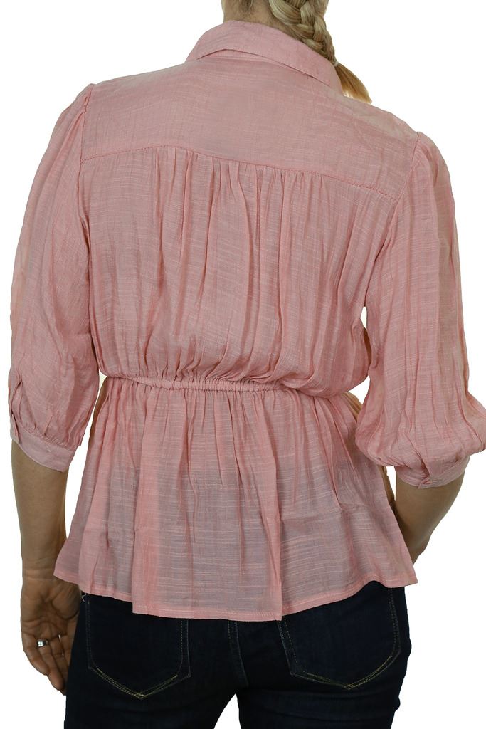 Womens Crochet Lace Collar Blouse Ruffle Button Up Shirt Casual Size 8-16 - Picture 22 of 28