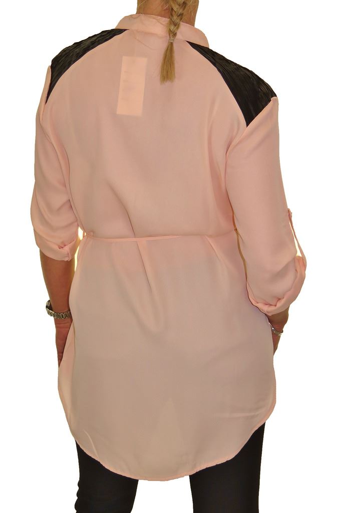 Damen Smart Langarm Knopfleiste Tunika Bluse fein weiches Gefühl Shirt Top 8-16 - Bild 20 von 22