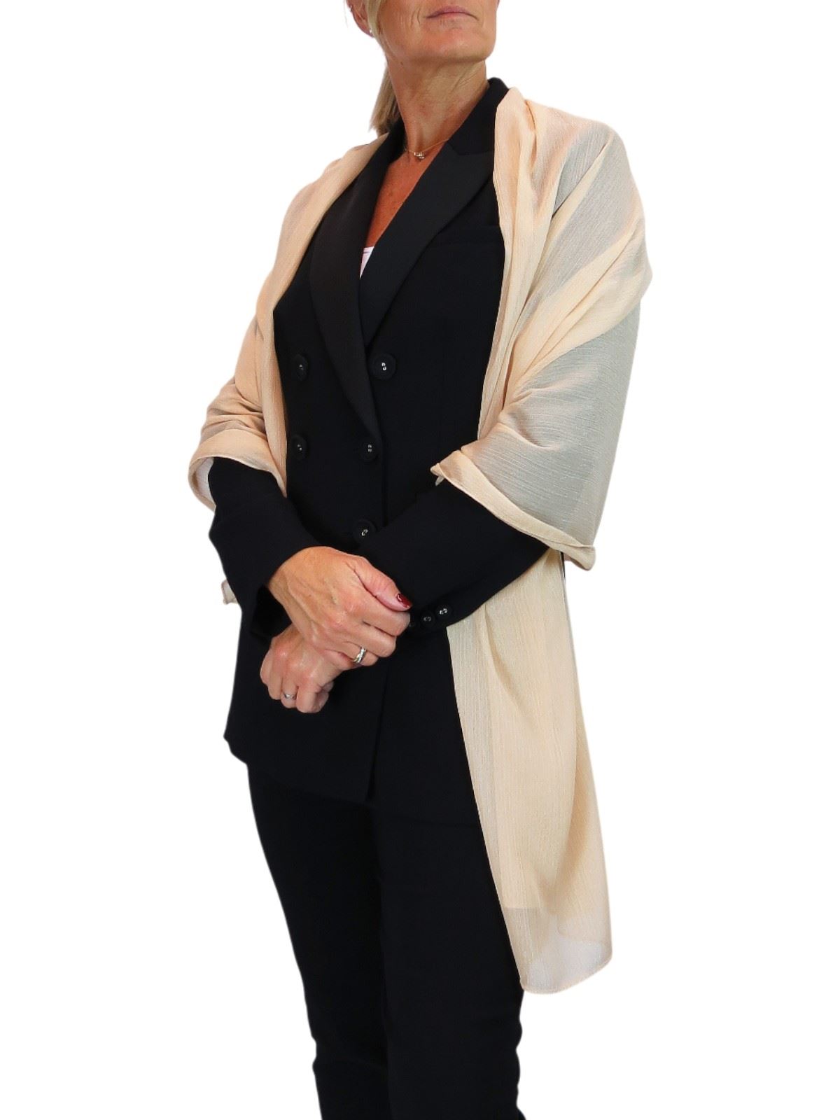 Bufanda de seda para mujer de Paulo Due - Mantón envolvente de gasa fina para viajes y noche - Imagen 35 de 126