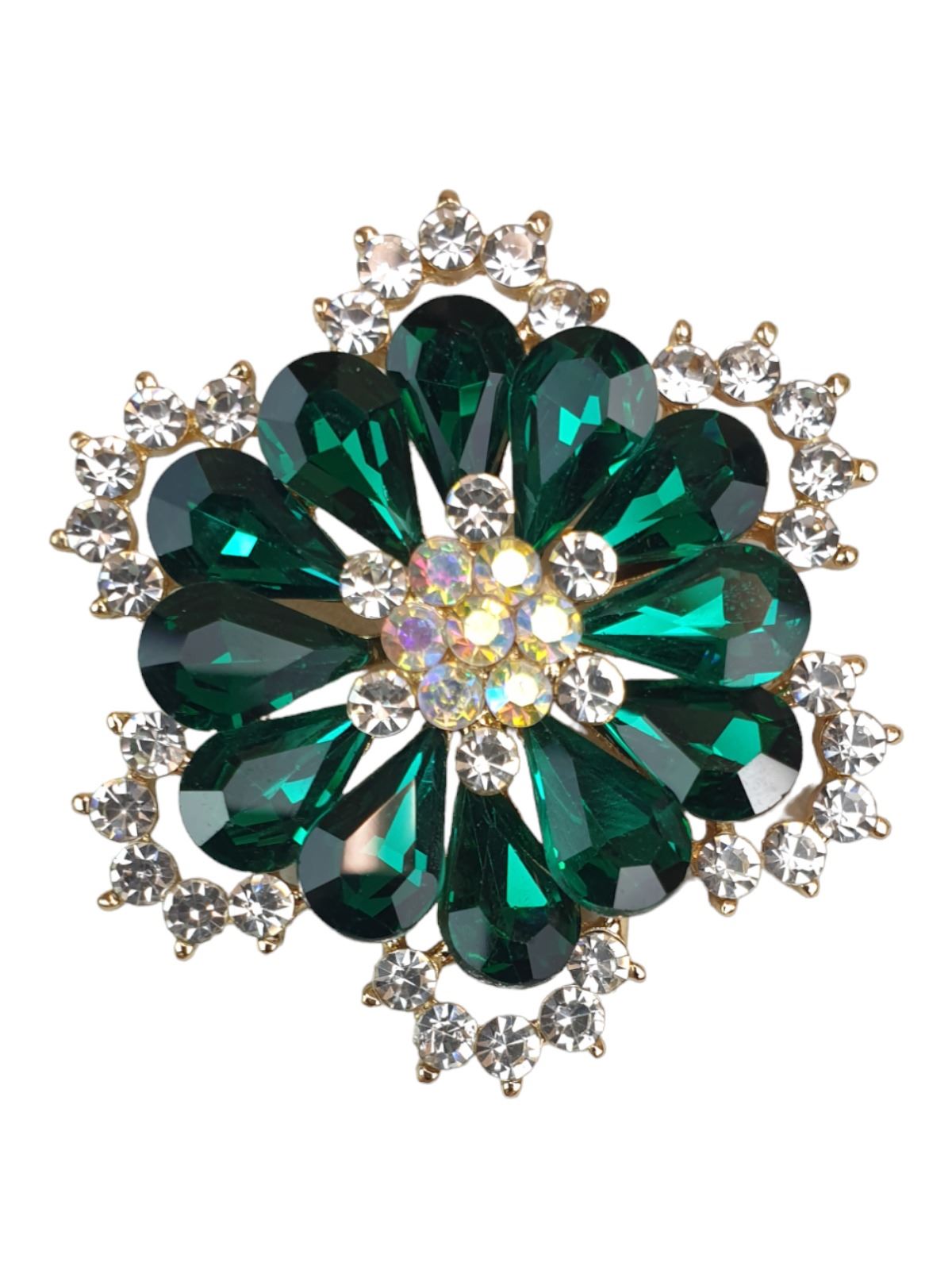 Niñas Grandes Gemas de Piedra Broche Floral Pin Racimo Cristal Medio Diamante Pin - Imagen 7 de 18
