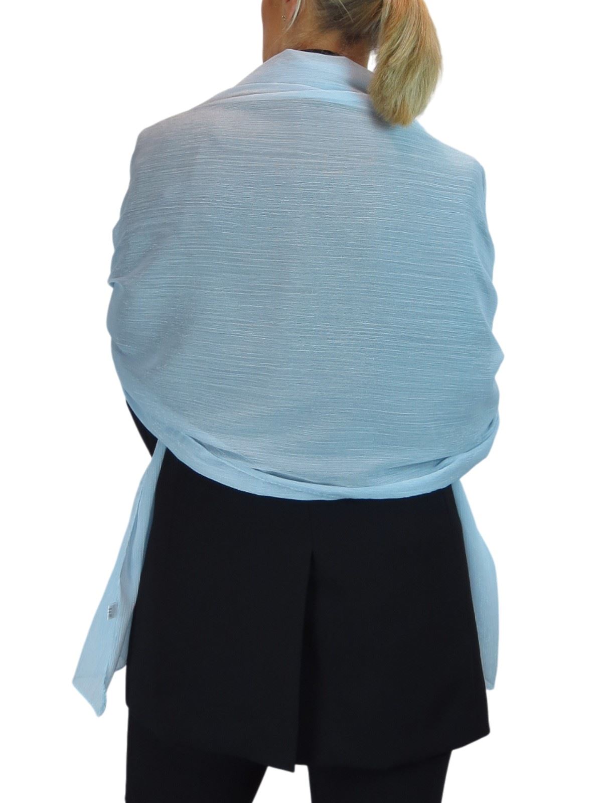 Bufanda de seda para mujer de Paulo Due - Mantón envolvente de gasa fina para viajes y noche - Imagen 86 de 126