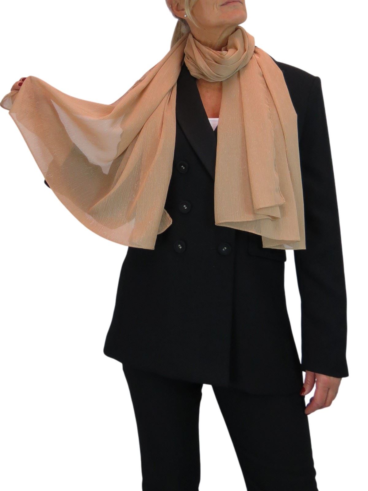 Bufanda de seda para mujer de Paulo Due - Mantón envolvente de gasa fina para viajes y noche - Imagen 69 de 126