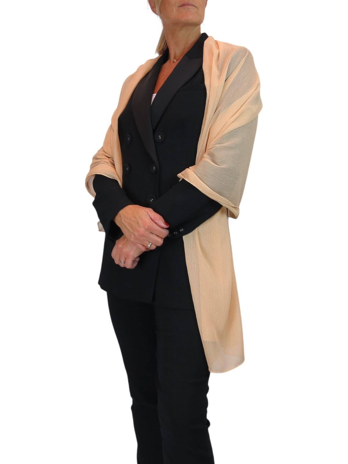 Bufanda de seda para mujer de Paulo Due - Mantón envolvente de gasa fina para viajes y noche - Imagen 119 de 126