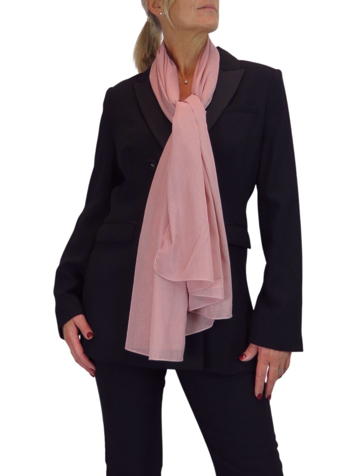 Bufanda de seda para mujer de Paulo Due - Mantón envolvente de gasa fina para viajes y noche - Imagen 108 de 126