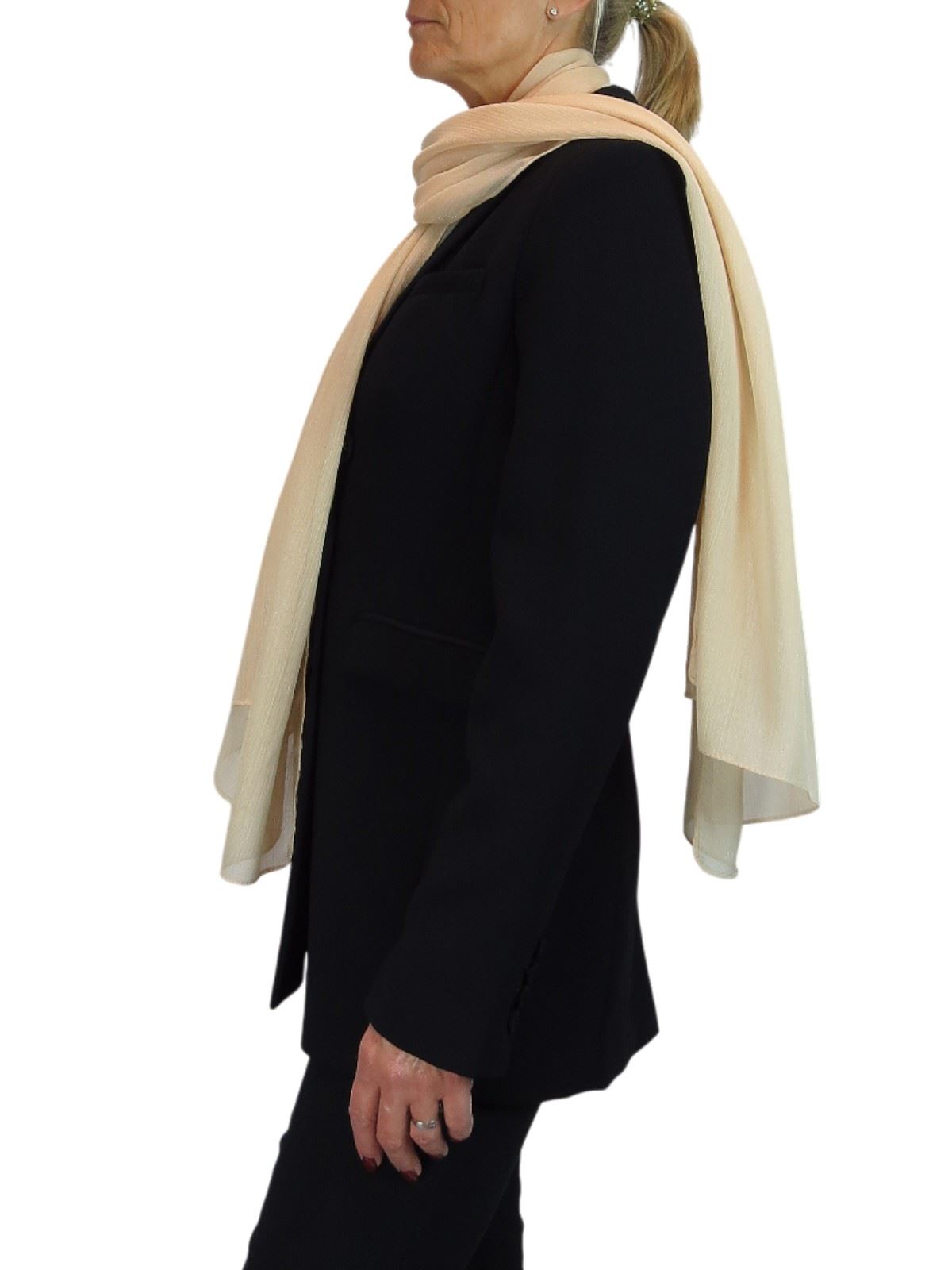 Bufanda de seda para mujer de Paulo Due - Mantón envolvente de gasa fina para viajes y noche - Imagen 32 de 126