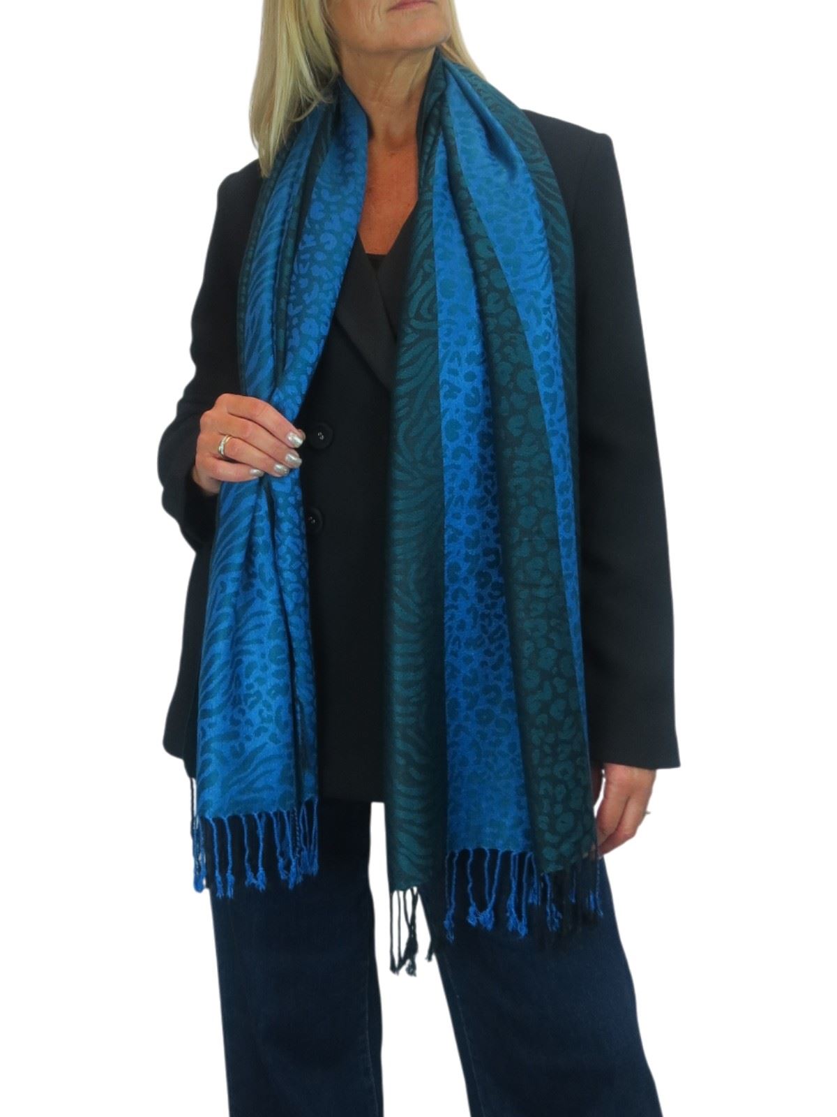 Bufanda suave ligera con estampado de cebra de leopardo para damas chal envolvente - Imagen 36 de 91