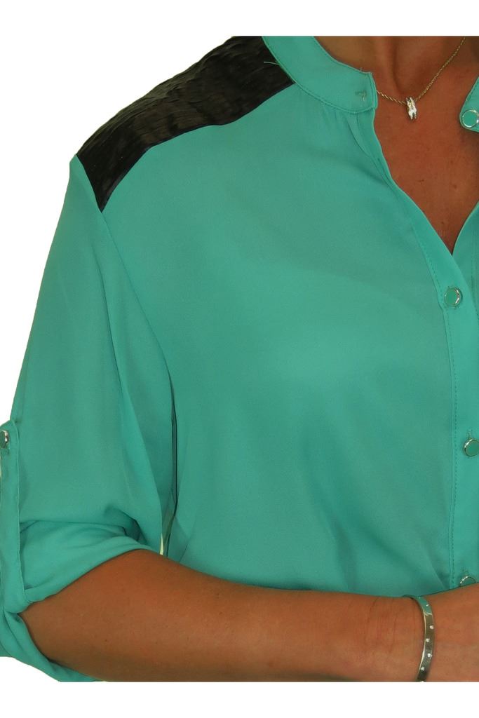 Womens Tunic Shirt Blouse Soft Feel With Shoulder Detail Tie String Belt 8-16