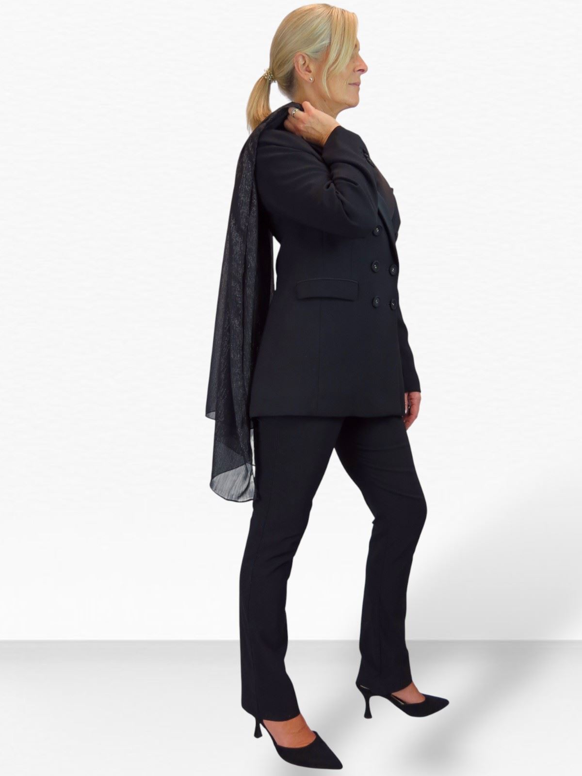 Bufanda de seda para mujer de Paulo Due - Mantón envolvente de gasa fina para viajes y noche - Imagen 19 de 126