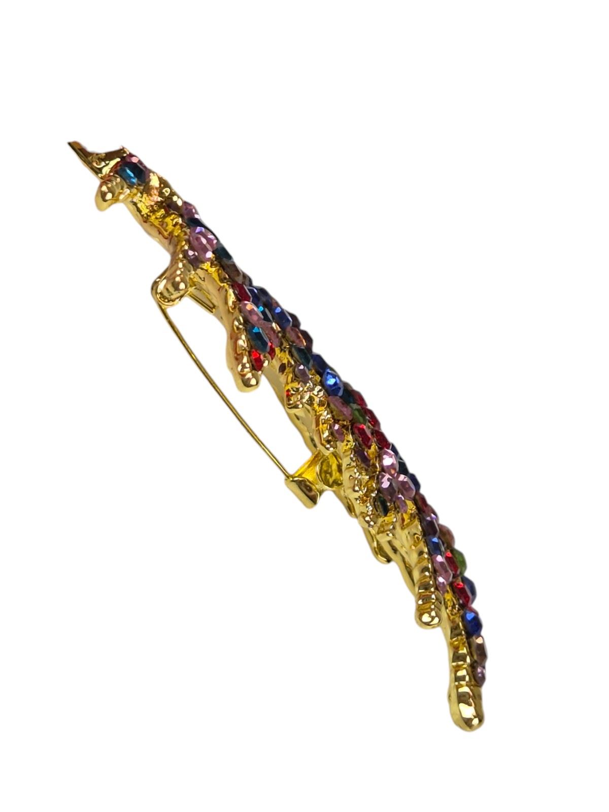 Ladies Feather Brooch Pin Sparkling Diamante Design Remembrance Free Spirit Gift - Picture 7 of 14