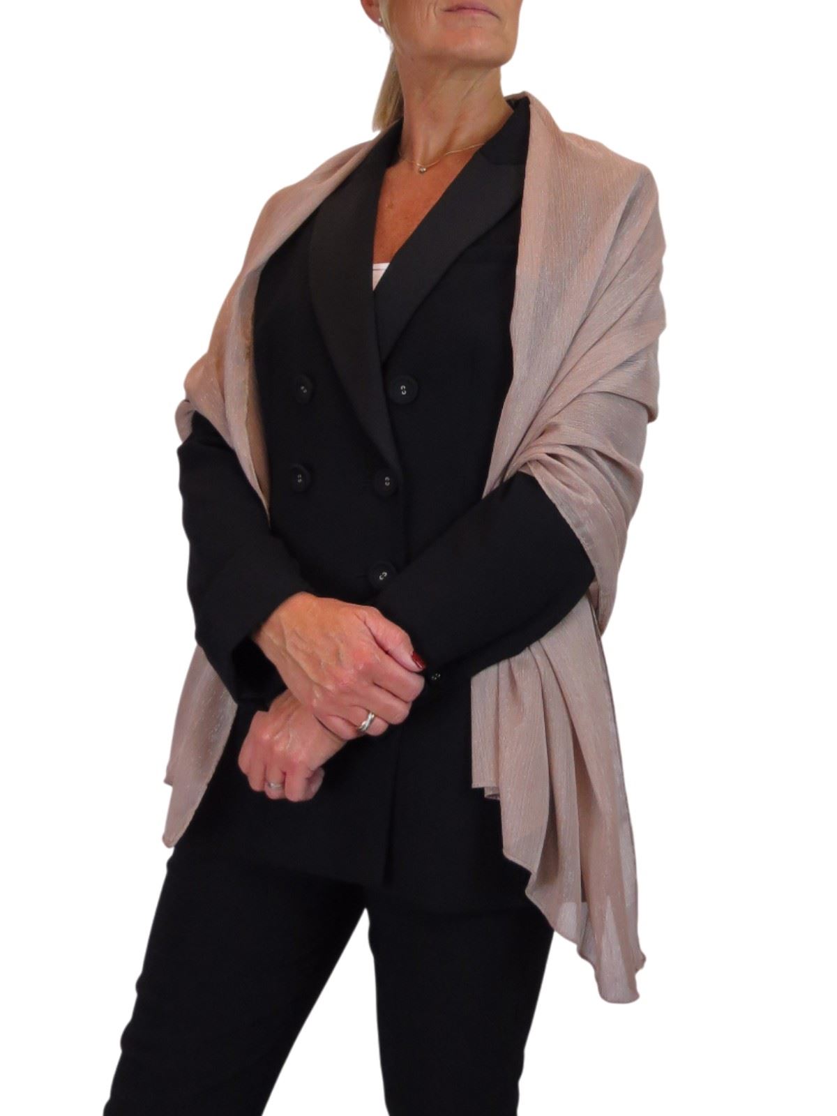 Bufanda de seda para mujer de Paulo Due - Mantón envolvente de gasa fina para viajes y noche - Imagen 126 de 126