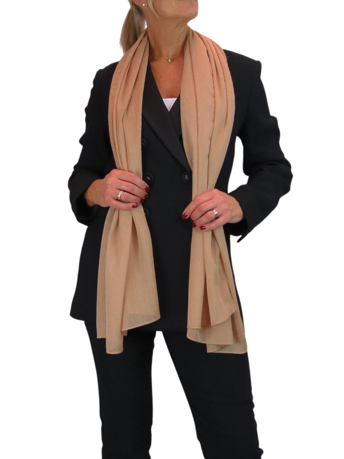 Bufanda de seda para mujer de Paulo Due - Mantón envolvente de gasa fina para viajes y noche - Imagen 64 de 126