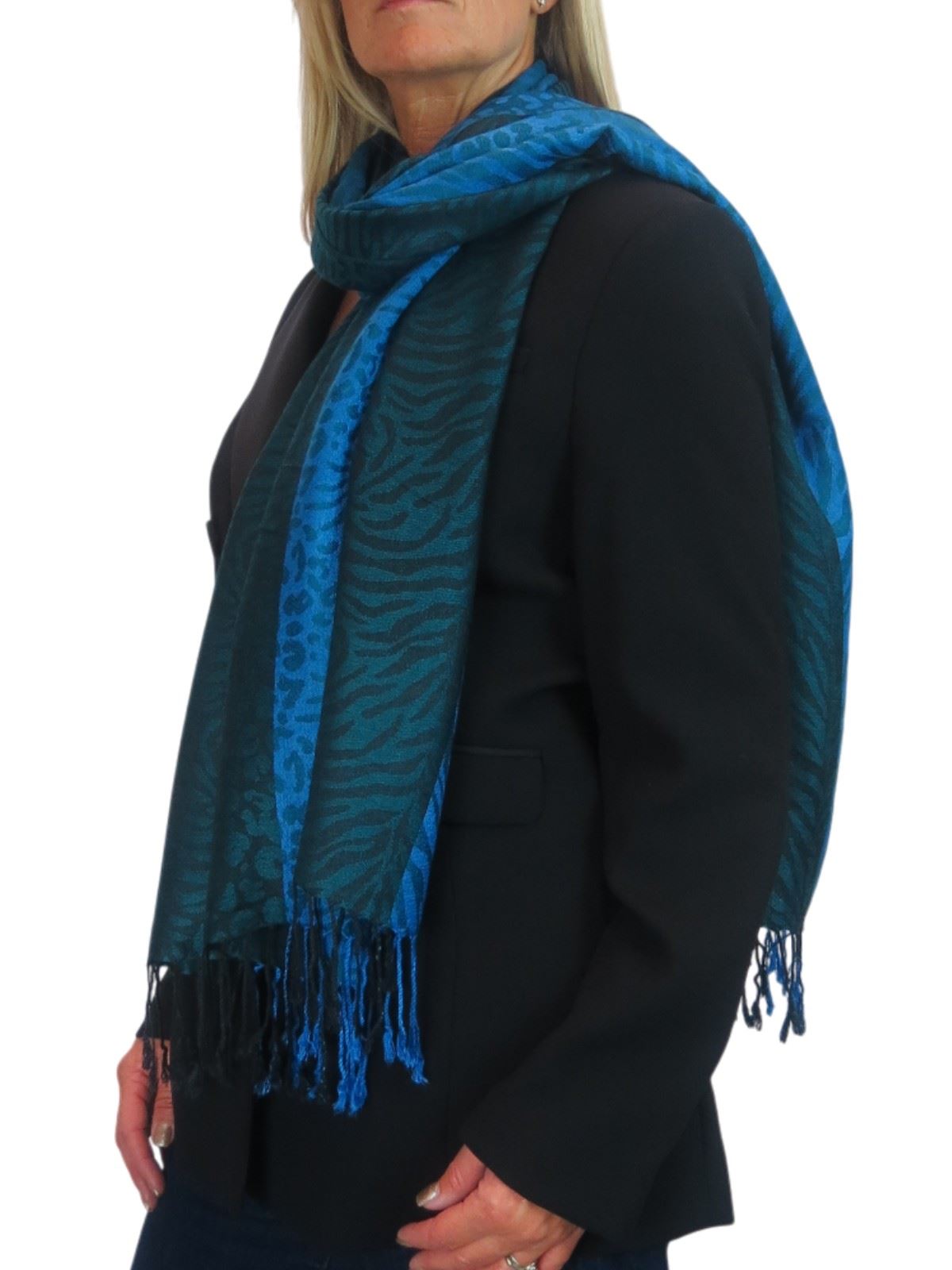 Bufanda suave ligera con estampado de cebra de leopardo para damas chal envolvente - Imagen 41 de 91