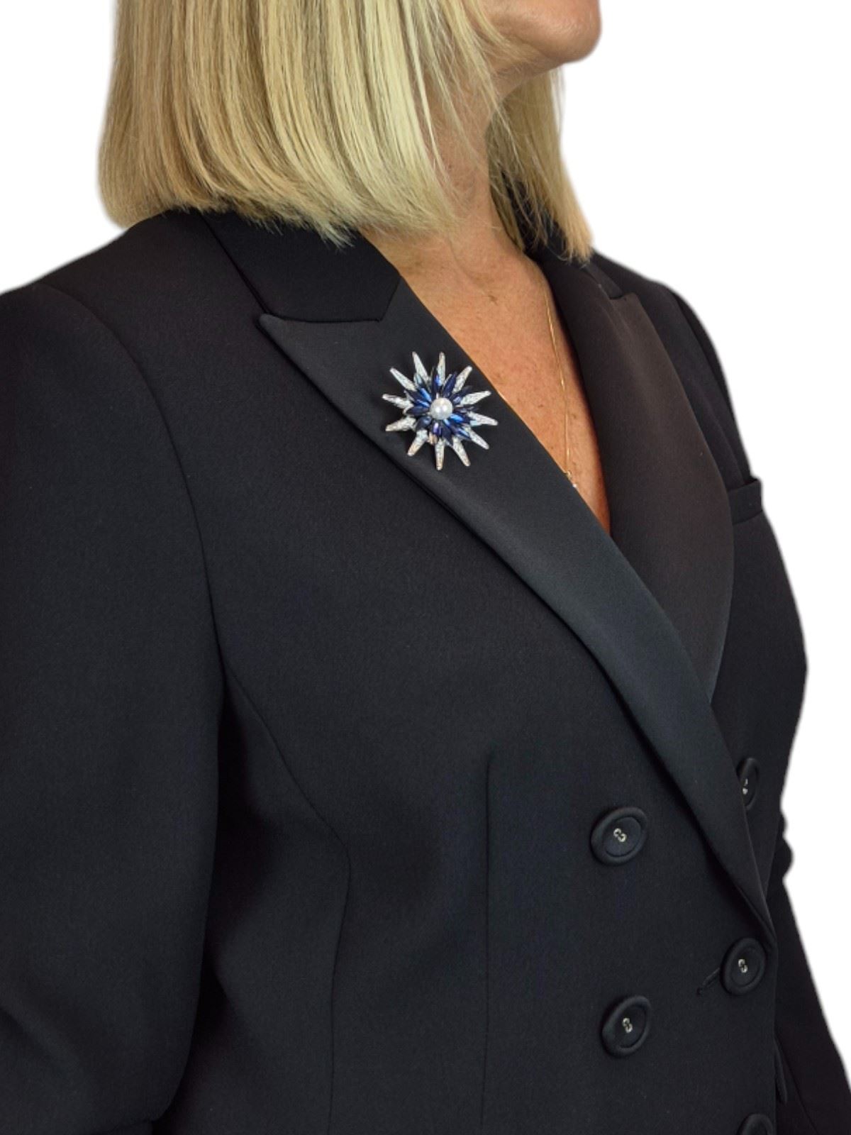 Impresionante Broche Margarita Cristal Prendedor con Centro de Perlas Flor Plata Joyería - Imagen 7 de 17