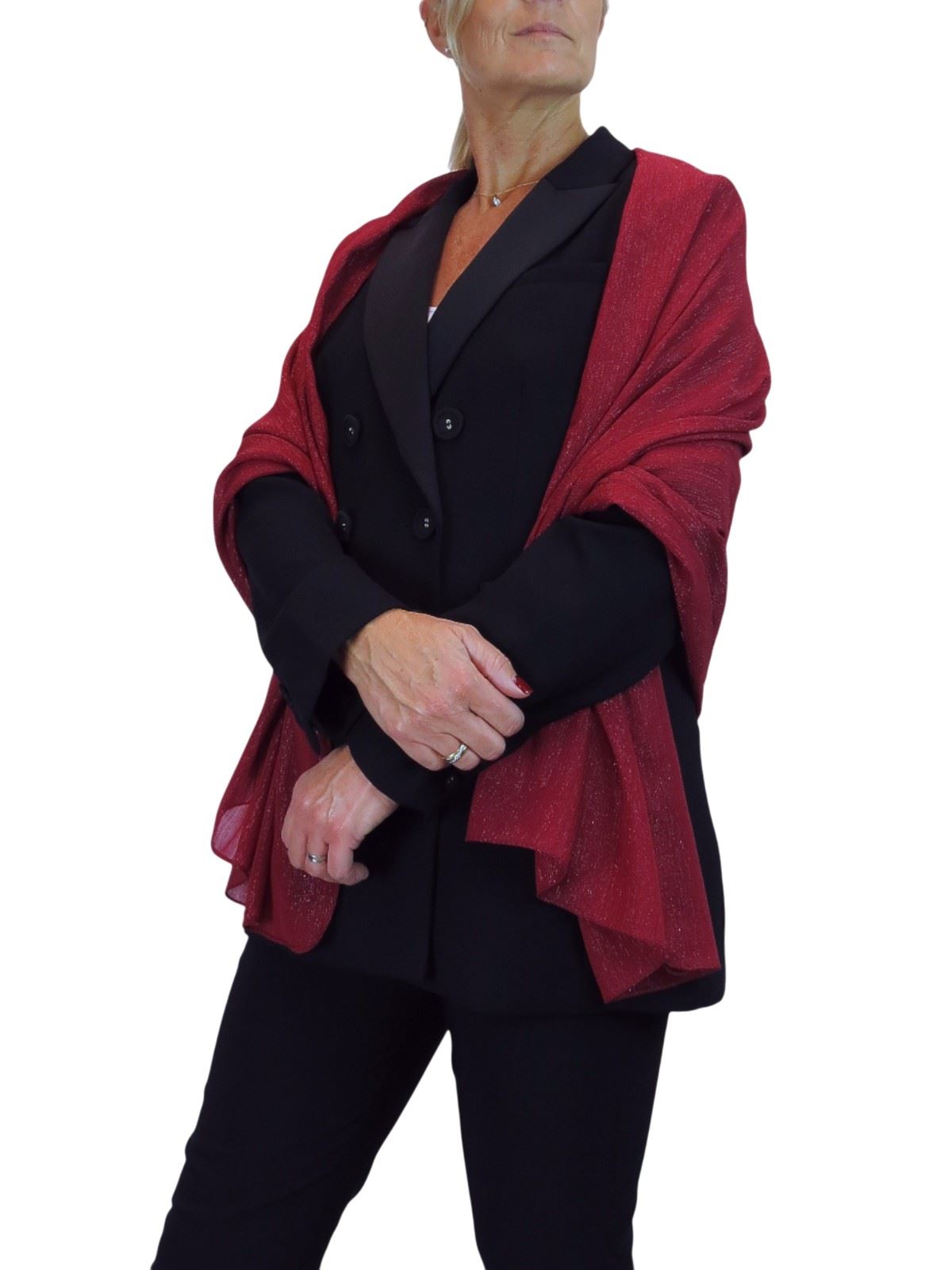 Bufanda de seda para mujer de Paulo Due - Mantón envolvente de gasa fina para viajes y noche - Imagen 28 de 126