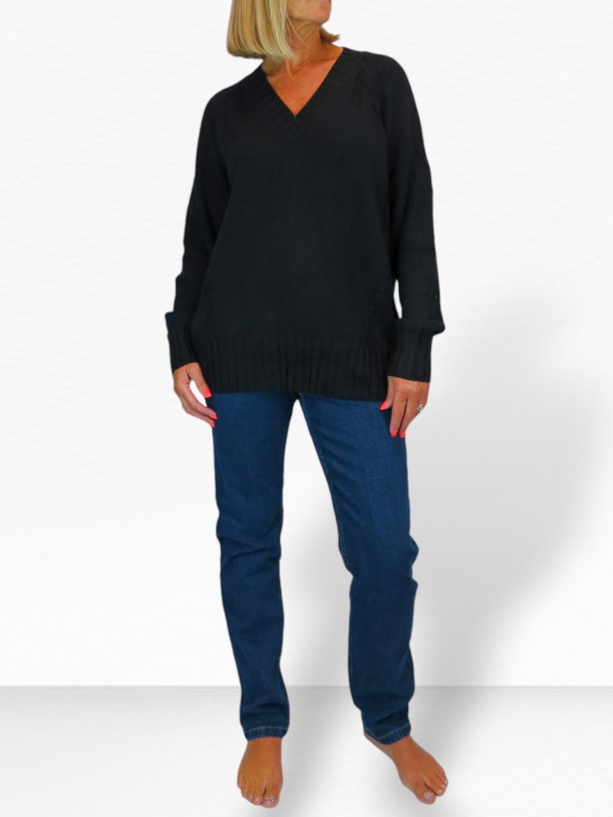 Ladies Soft Knit V Neck Jumper Wool-Like Feel Pullover Sweater Comfortable 8-22 - Picture 19 of 22