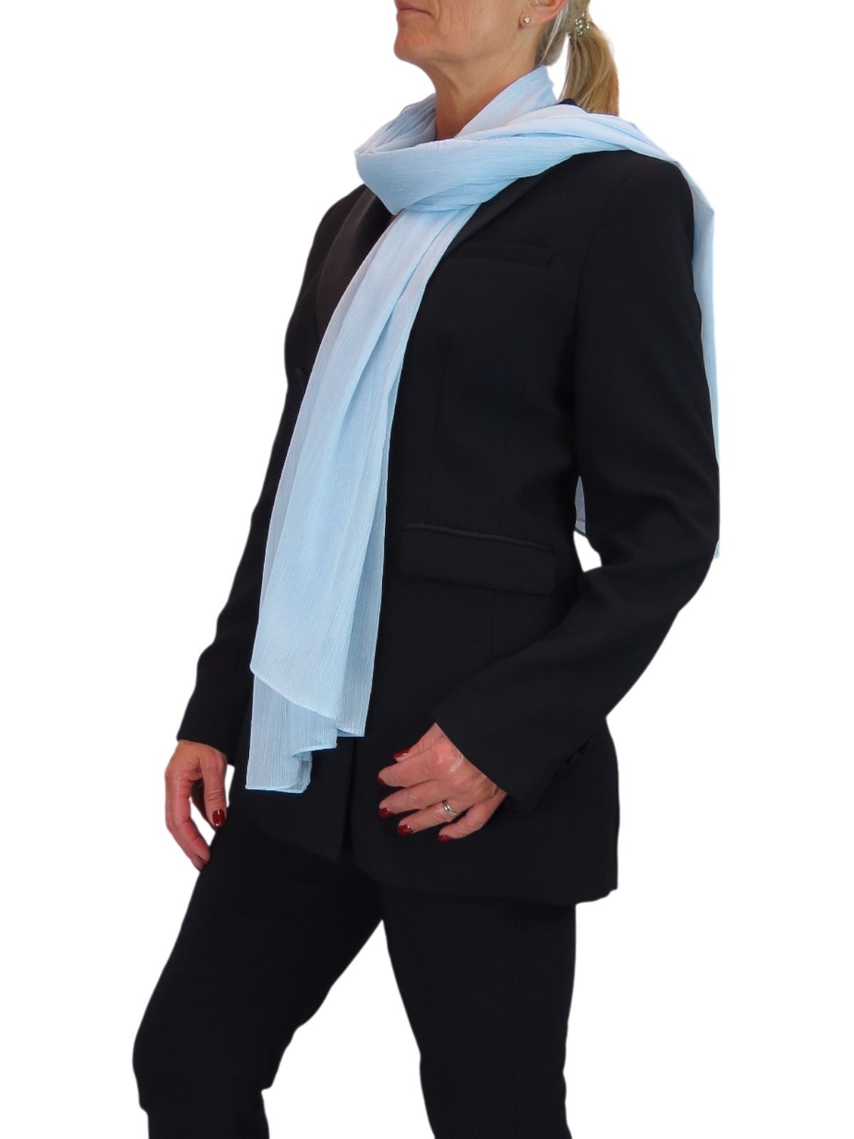 Bufanda de seda para mujer de Paulo Due - Mantón envolvente de gasa fina para viajes y noche - Imagen 88 de 126