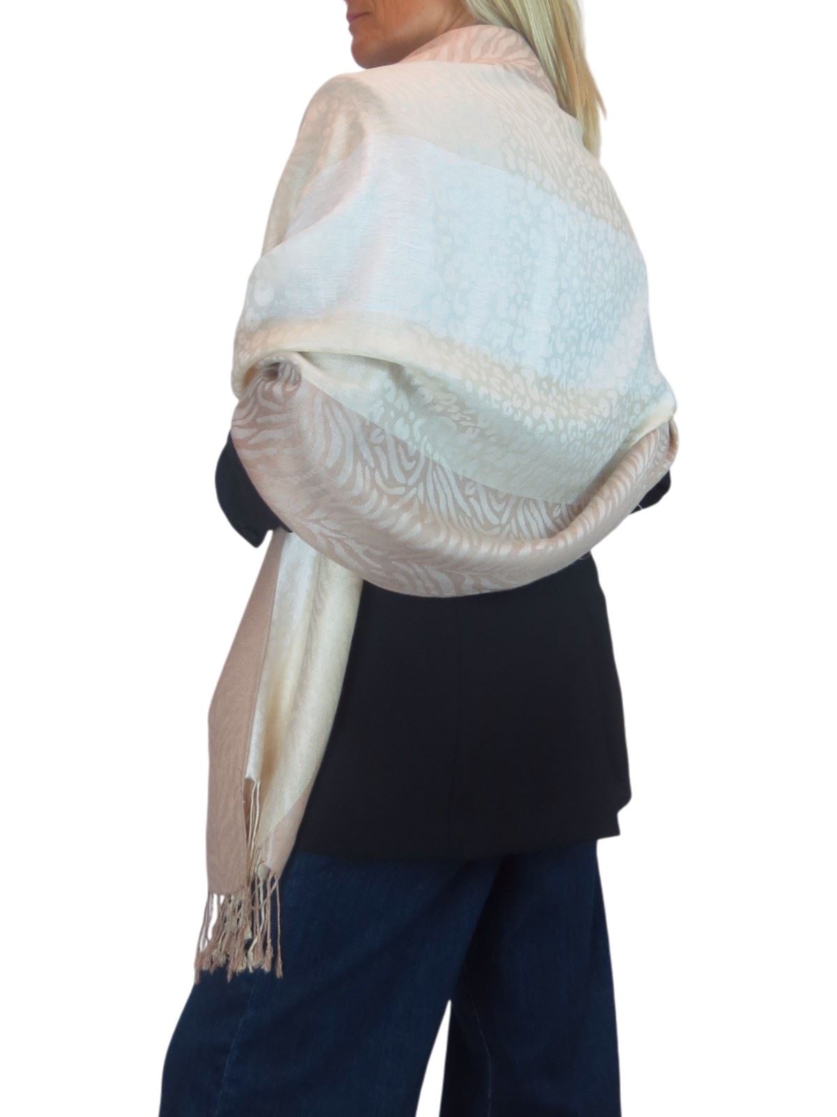 Bufanda suave ligera con estampado de cebra de leopardo para damas chal envolvente - Imagen 9 de 91