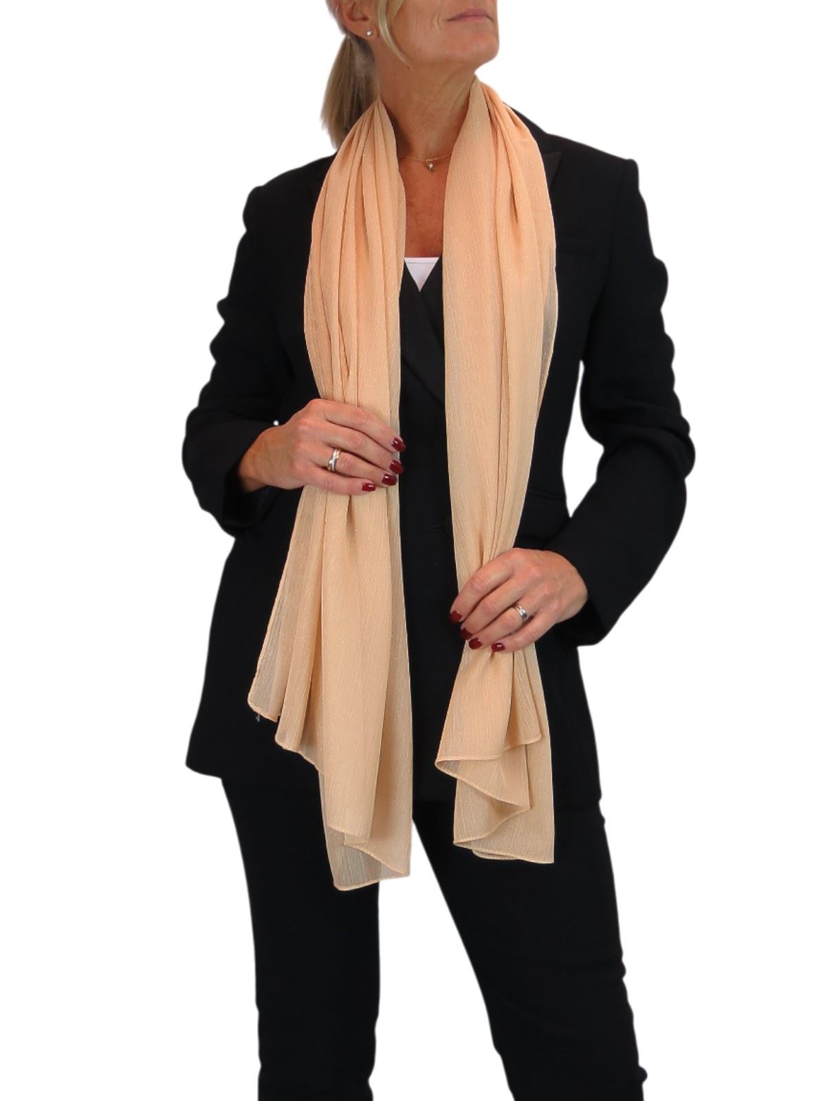 Bufanda de seda para mujer de Paulo Due - Mantón envolvente de gasa fina para viajes y noche - Imagen 113 de 126