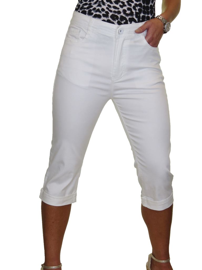 Women's High Waist Cropped Chino Trousers – Lightweight Beige Sizes 14 To 22