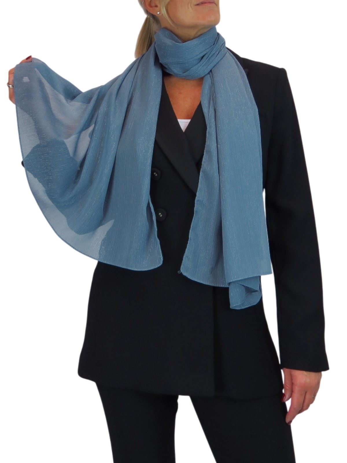 Bufanda de seda para mujer de Paulo Due - Mantón envolvente de gasa fina para viajes y noche - Imagen 62 de 126