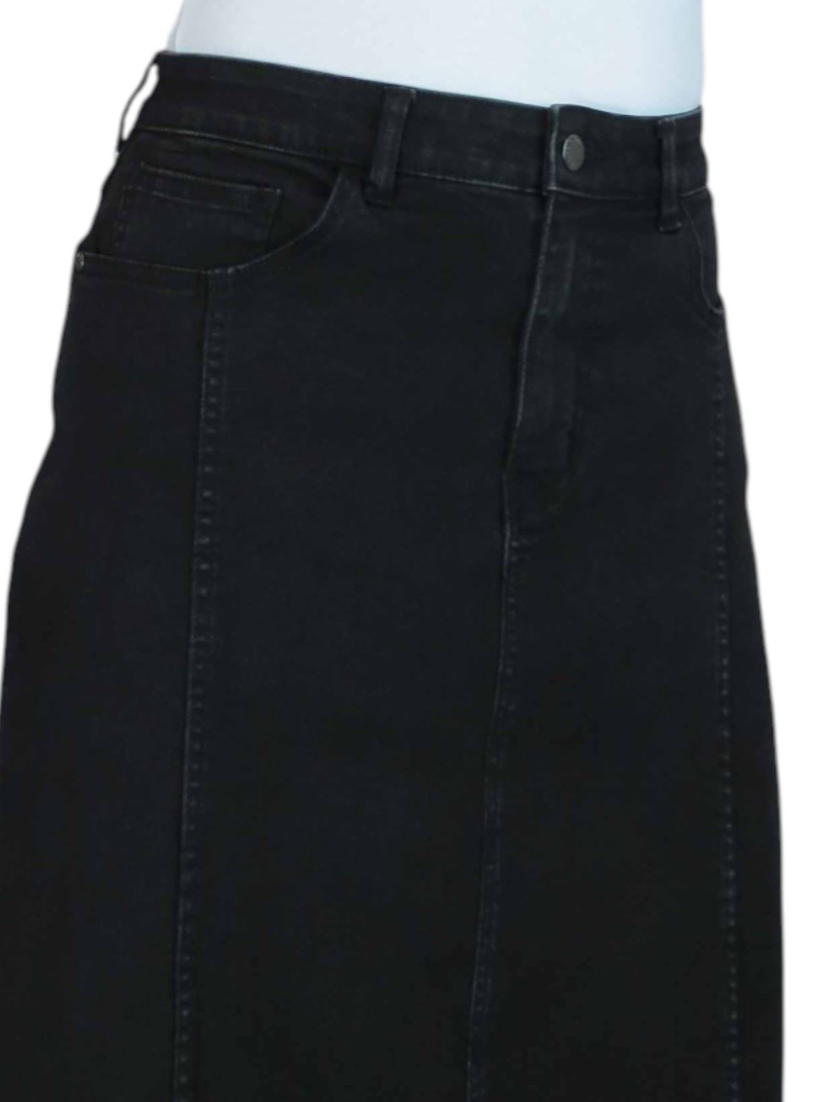 Damen A-Linie Stretch Denim Rock Knielang Freizeit Jeansrock 10-22 - Bild 11 von 42