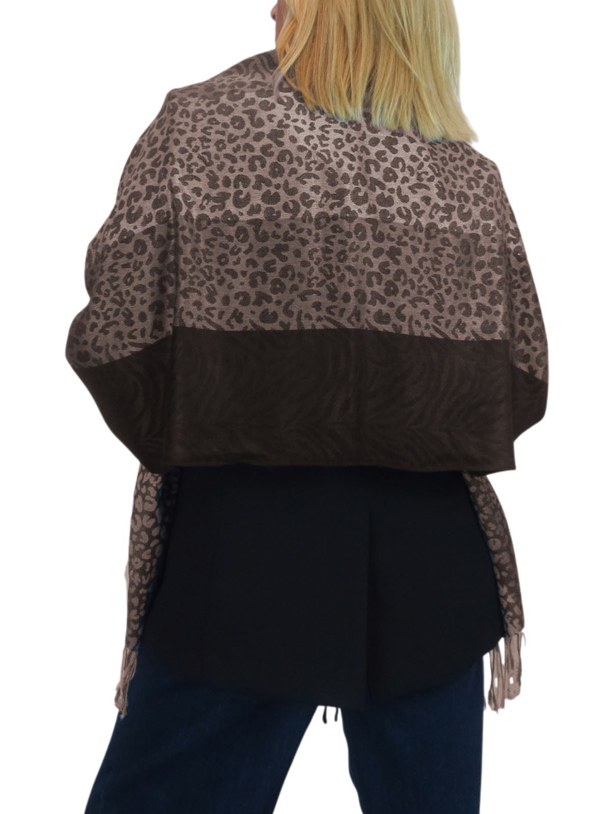 Bufanda suave ligera con estampado de cebra de leopardo para damas chal envolvente - Imagen 44 de 91