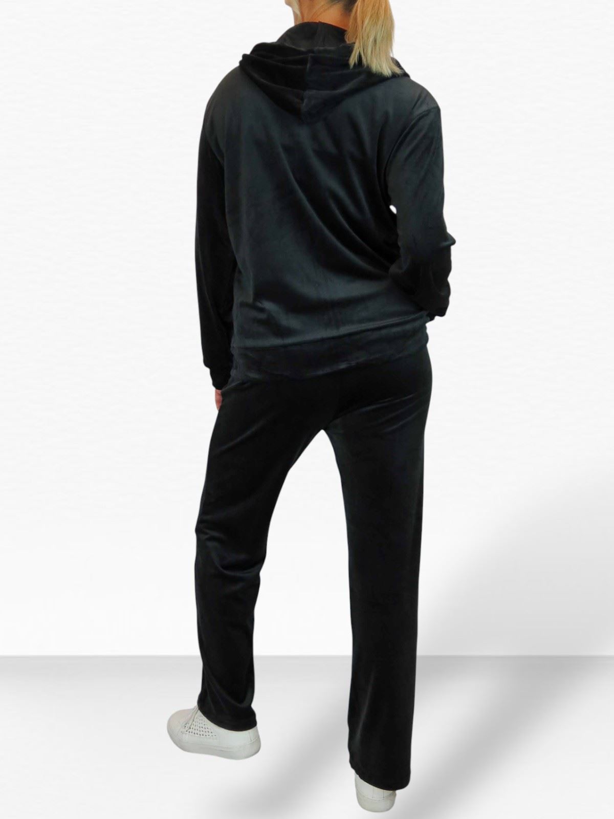 Ladies 2 Piece Velour Tracksuit Set Jogger and Zip Hoodie Casual Loungewear - Picture 24 of 38