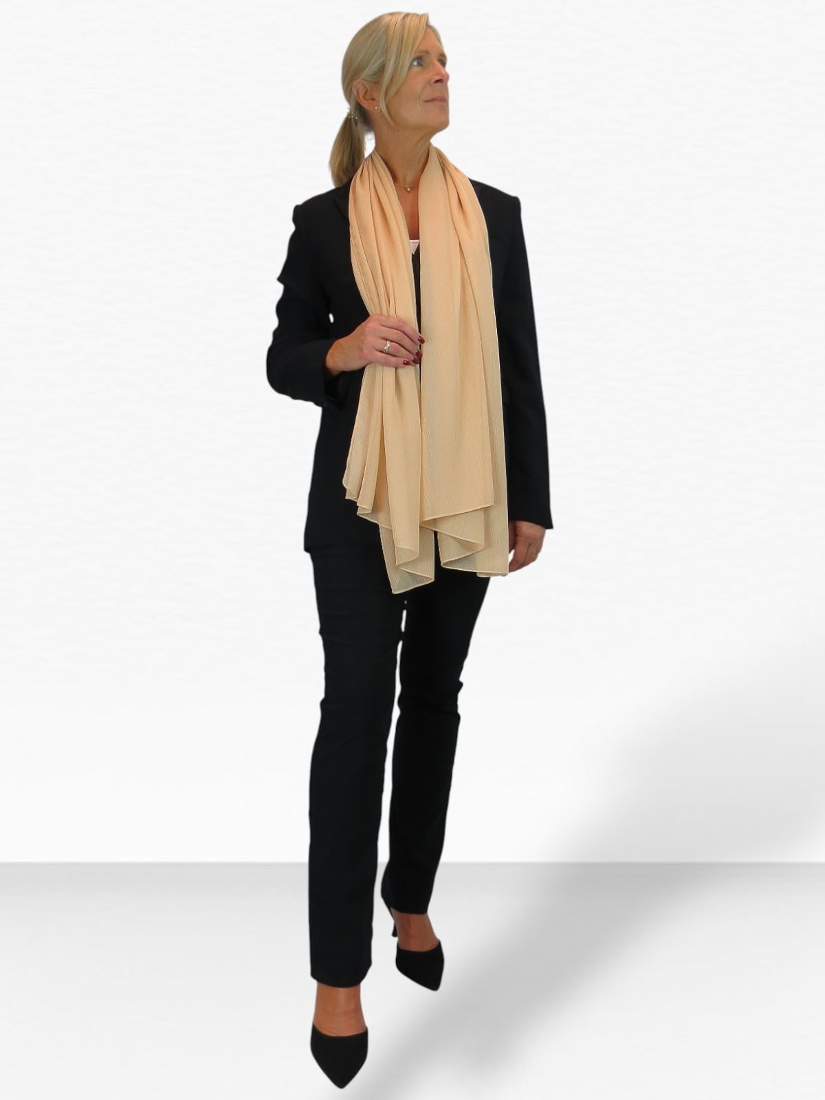 Bufanda de seda para mujer de Paulo Due - Mantón envolvente de gasa fina para viajes y noche - Imagen 117 de 126