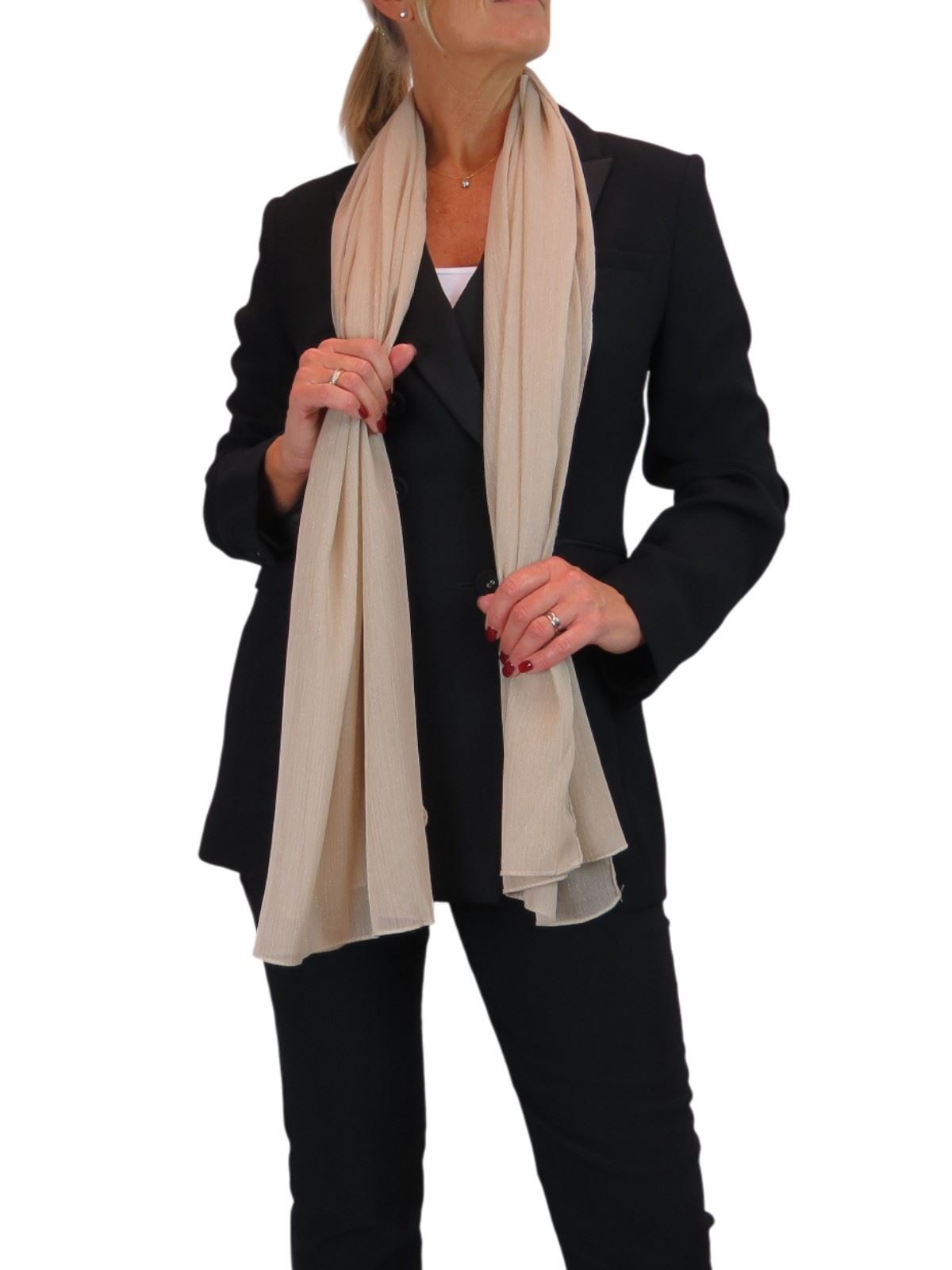 Bufanda de seda para mujer de Paulo Due - Mantón envolvente de gasa fina para viajes y noche - Imagen 8 de 126