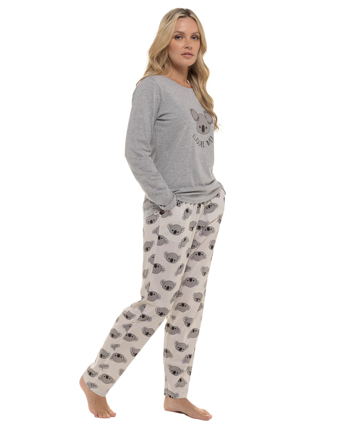 Long Jersey Pyjamas Ladies Soft Cotton Animal Print Pyjama Set Nightwear - Picture 9 of 35