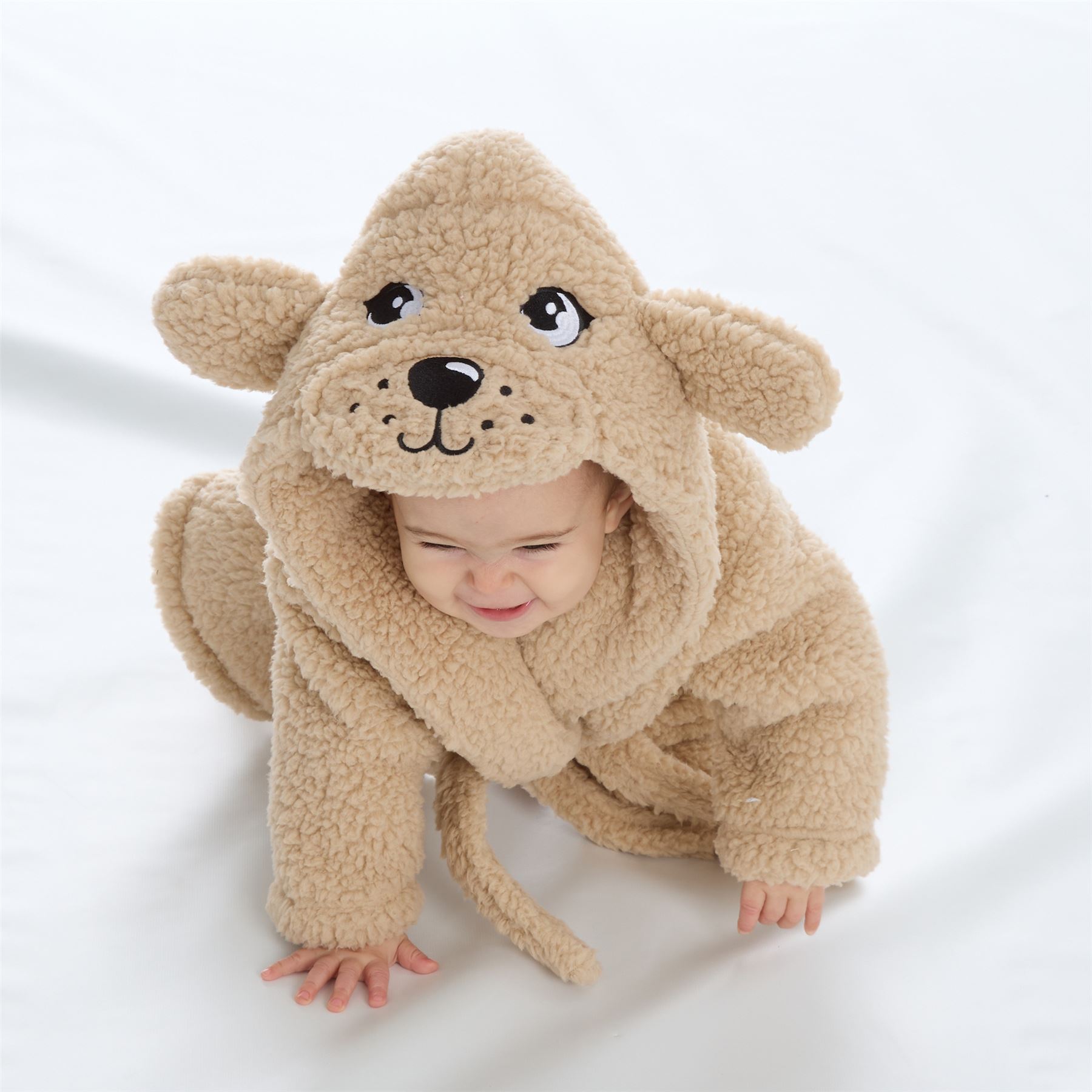 Baby Toddlers Bathrobe Infant Kid Soft Coral Fleece Hooded Dressing Gown - Picture 100 of 103