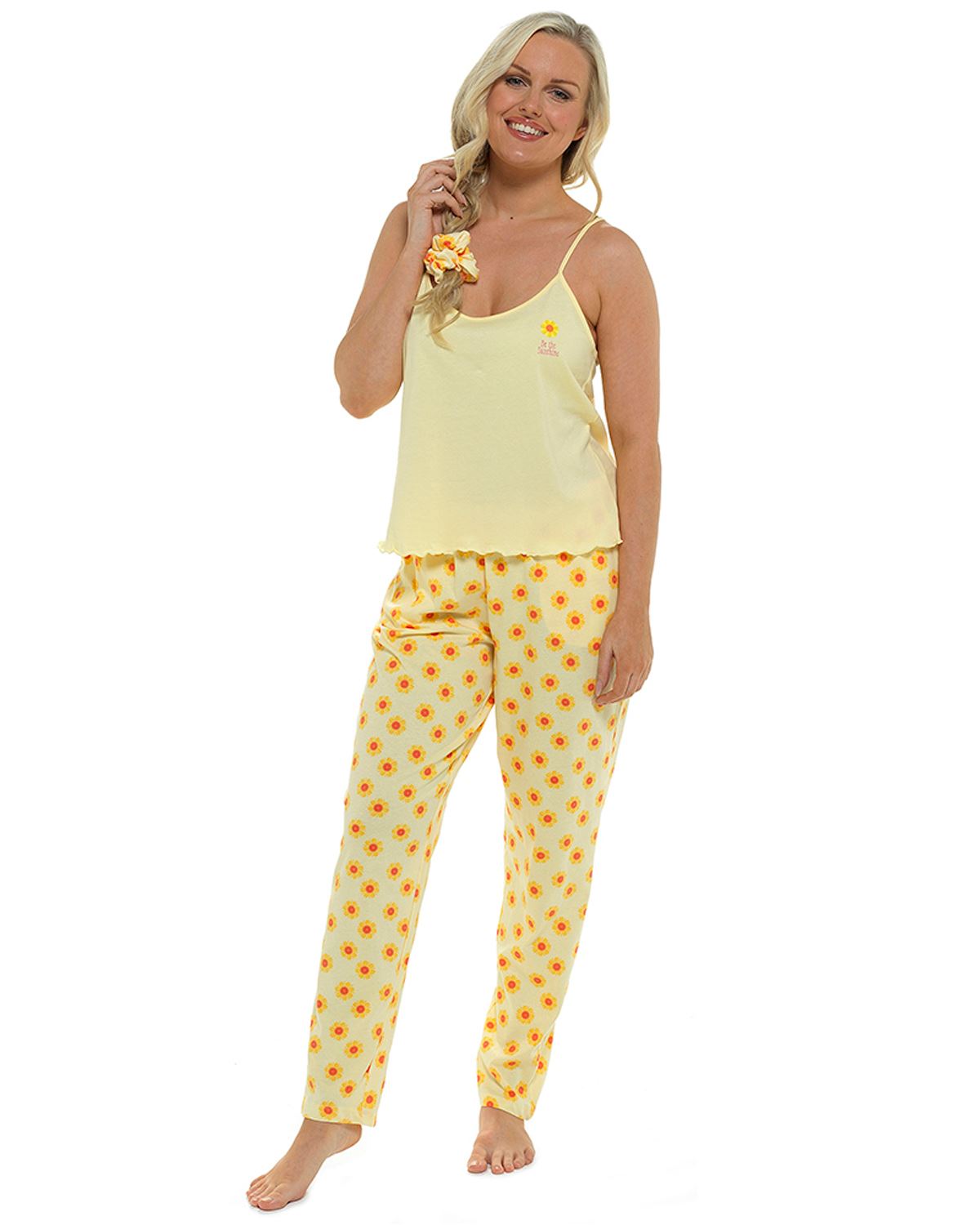 Jersey Coton Pyjama Long Manches Courtes pour Femmes Ensemble