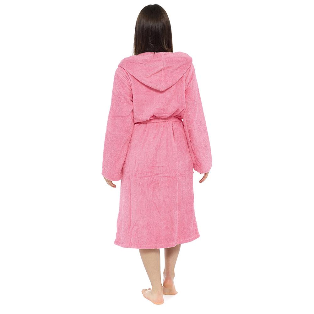 Hooded Towelling Bathrobe 100 Cotton Wrap Terry Toweling Dressing Gown