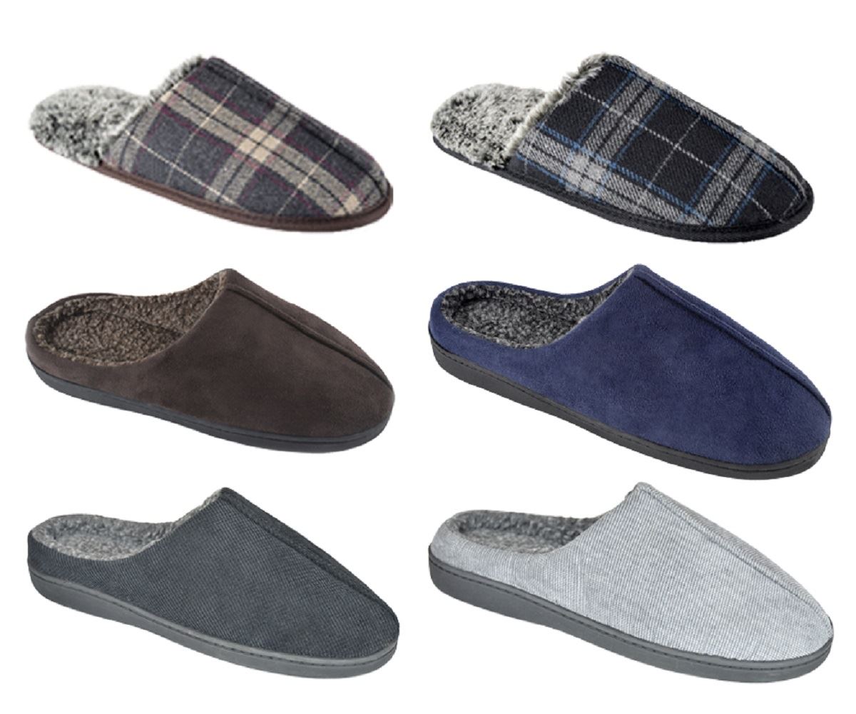 Mens Soft Warm Comfy Fleece Lined Slip On Mule House Slippers eBay