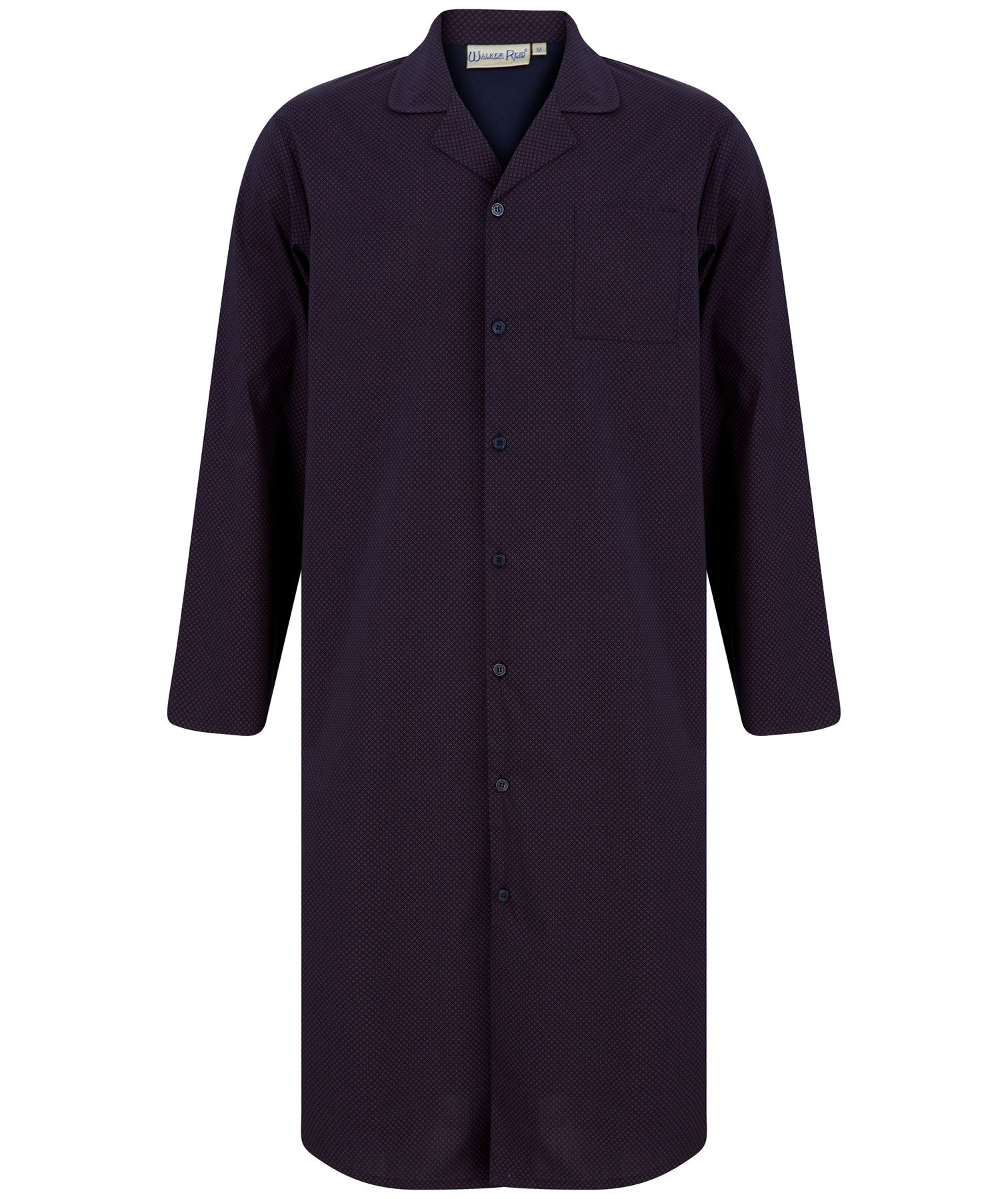 Walker Reid Cotton Nightshirt Button Through Long Sleeve Sleepshirt