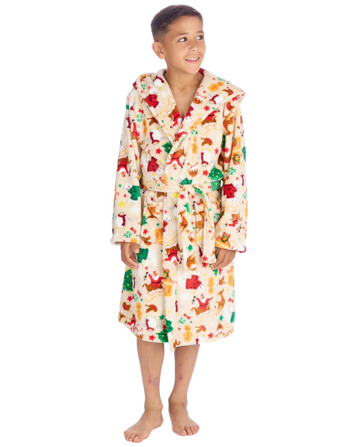 christmas dressing gown Christmas Pyjamas Women's Long Fleece Dressing Gown Women's Flannel Bathrobe Women's Fluffy Cuddly Bathrobes for Women Sauna Gown Winter Spa Robe