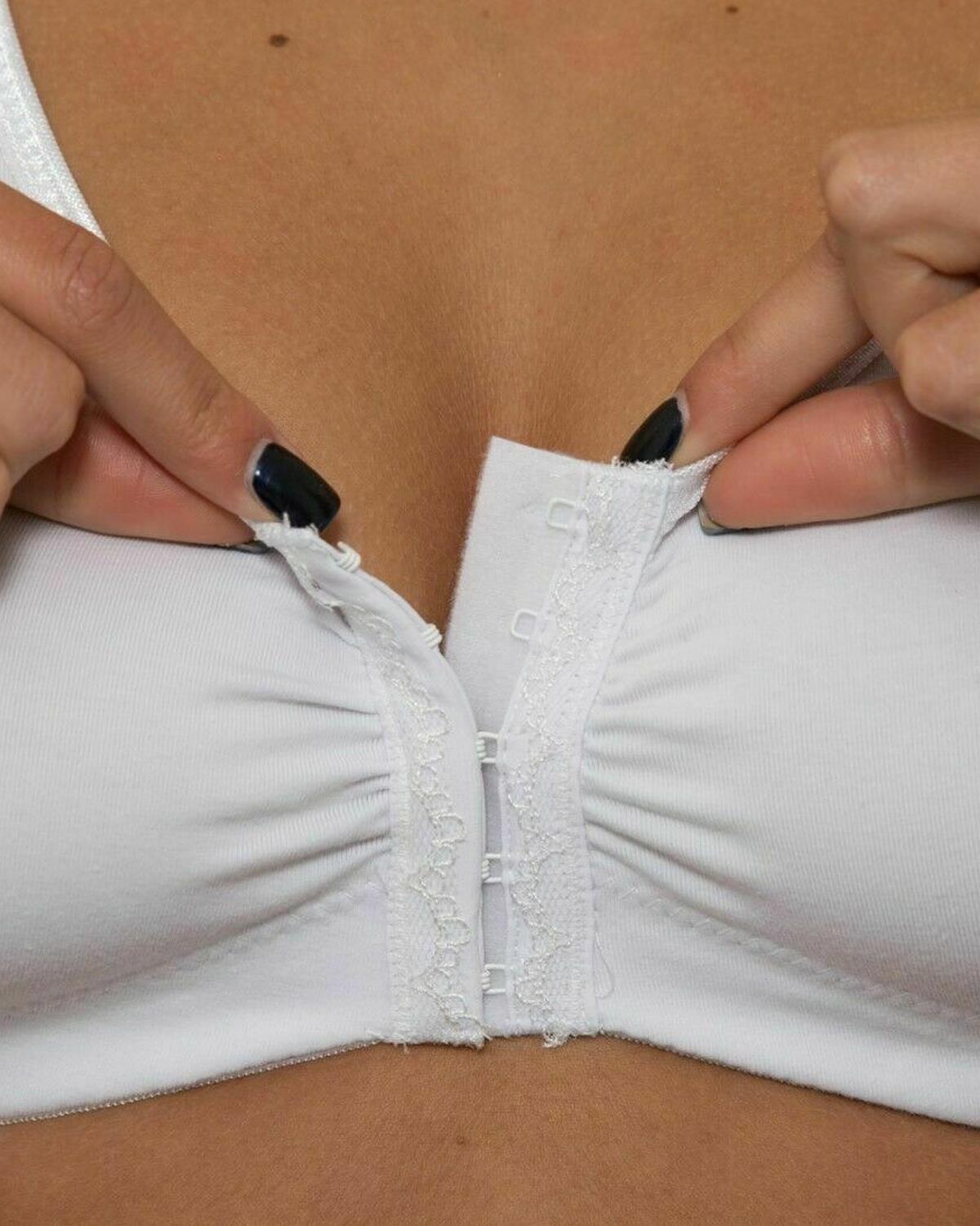 Gemm Mastektomie BH Damen BH ohne Bügel Baumwolle Frontverschluss mit Cup Taschen - Bild 10 von 10