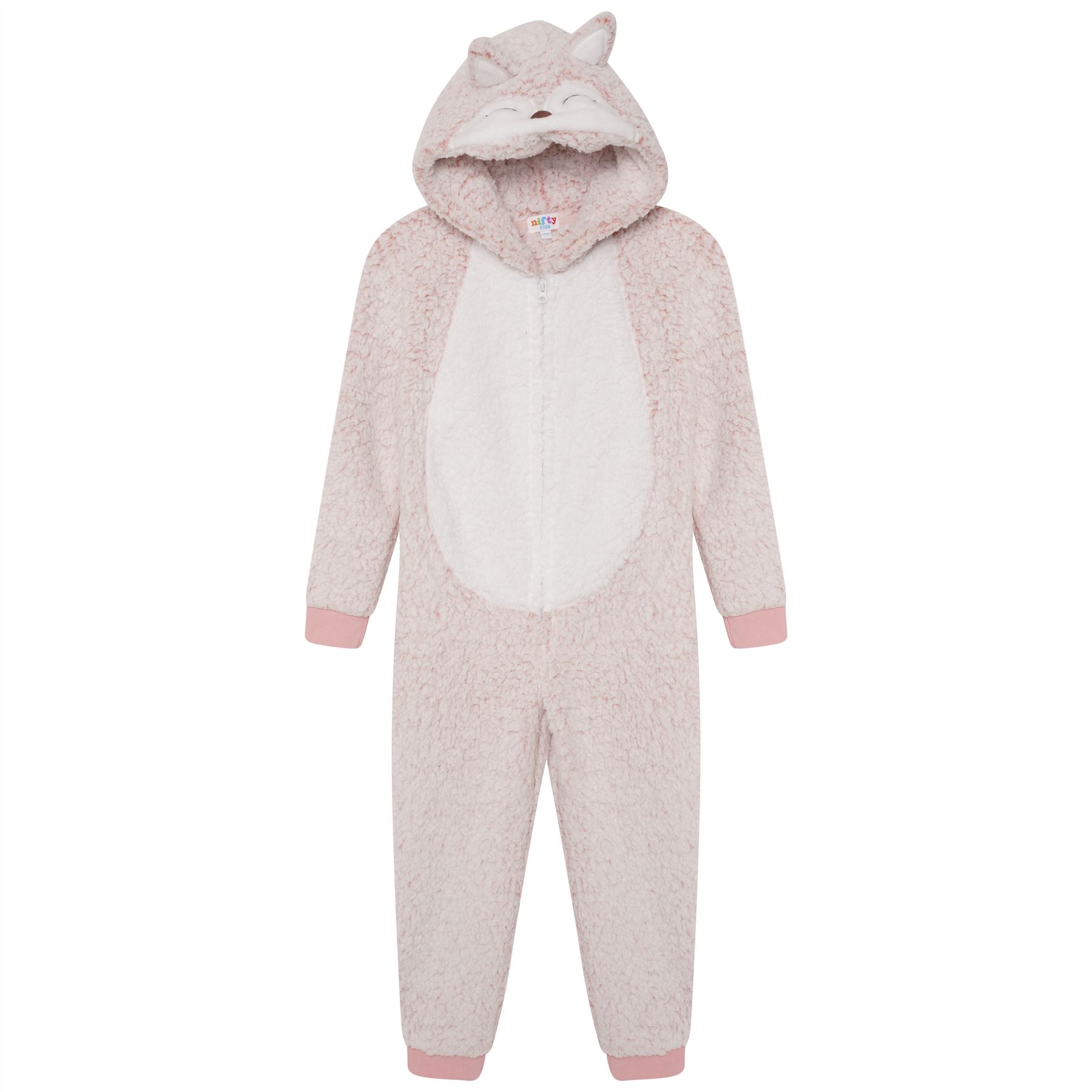 Kids Novelty Animal 1Onezie Soft Coral Fleece 3D All in One Sleepsuit with Hood - Picture 19 of 88