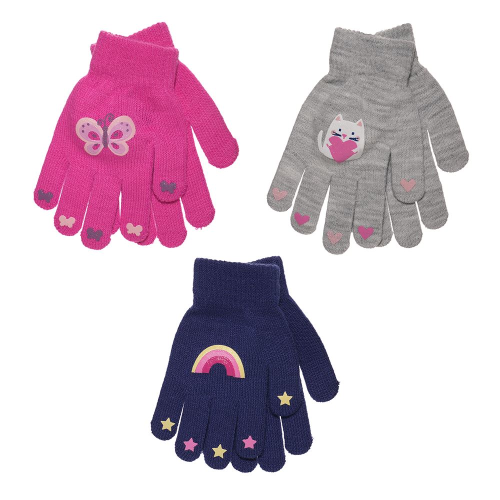 Kids Gripper Magic Gloves Boys Girls Warm Thermal Stretch Grip Glove (3 PACK) - Picture 19 of 22