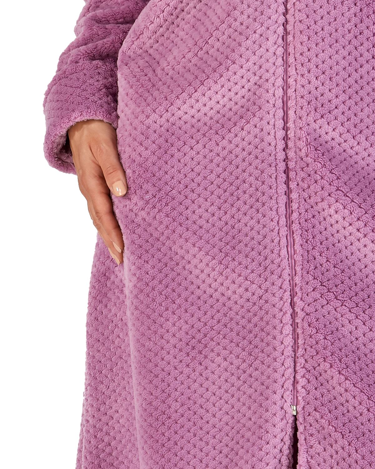 zip dressing gowns ladies Slenderella Waffle Robe Luxury Fleece Long Sleeve Gown Bathrobe zip up dressing gown matalan