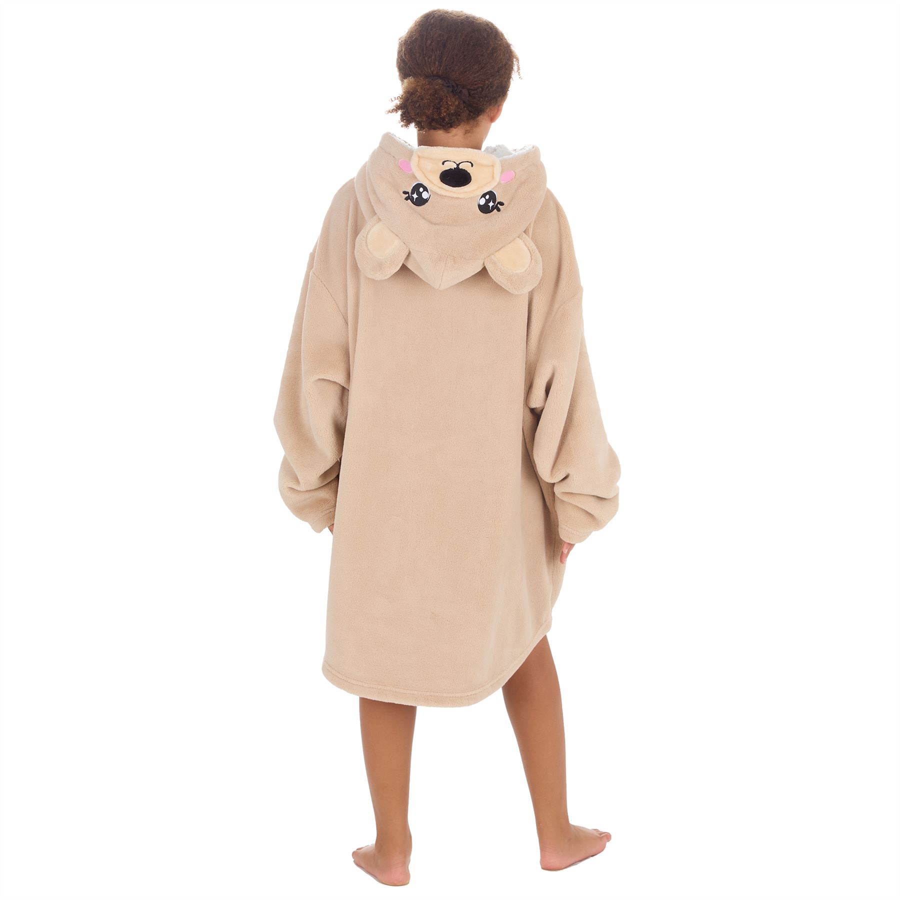 Kids Oversized Animal Fleece Hoodie Boys Girls 3D Hooded Snuggle Jumper - Picture 15 of 16
