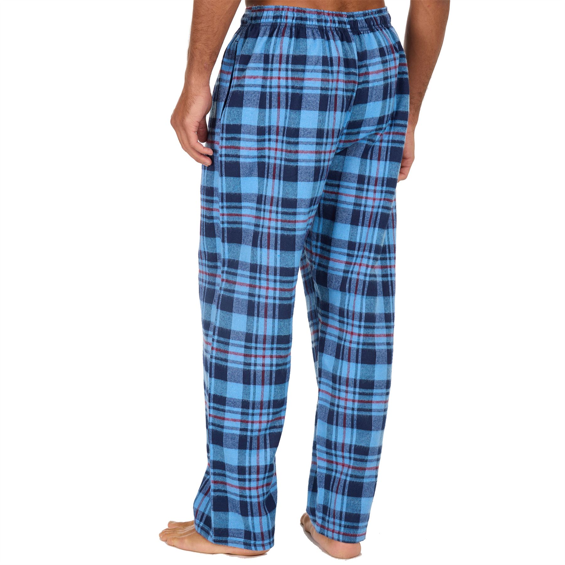 Mens Brushed Cotton Lounge Pants Soft Flannel Check PJs Pyjama Bottoms - Picture 16 of 23