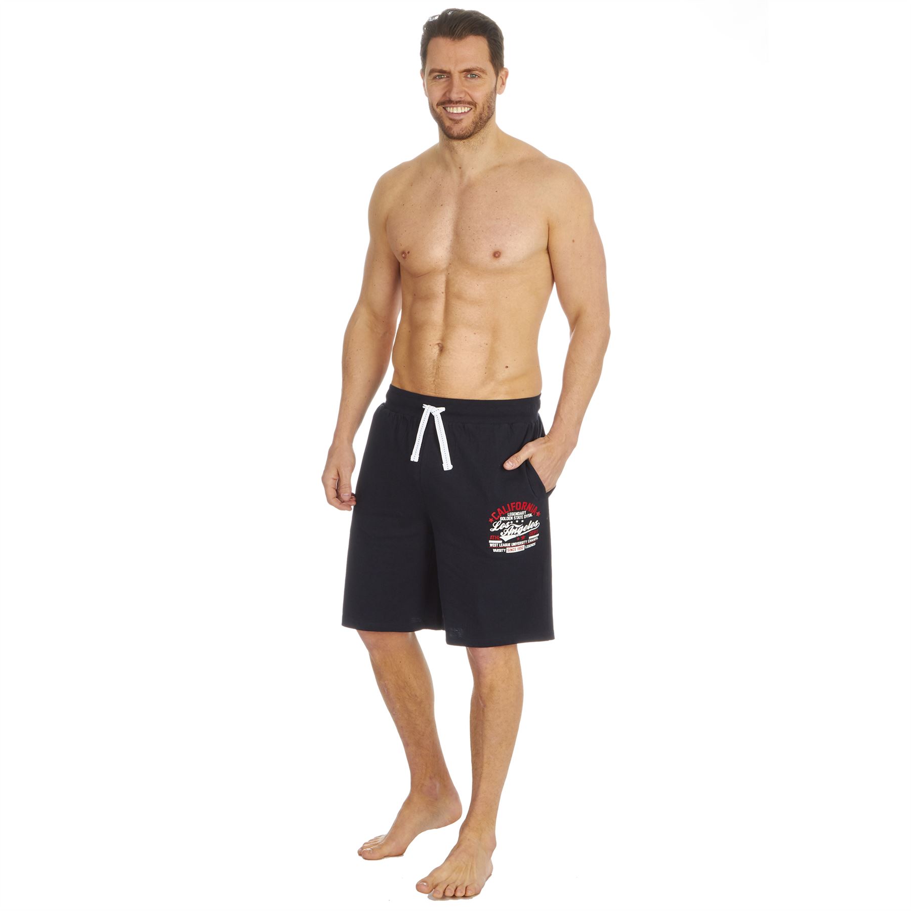Mens Lounge Shorts 100% Jersey Cotton Casual Loose Short Lounging Pants Bottoms - Picture 8 of 12